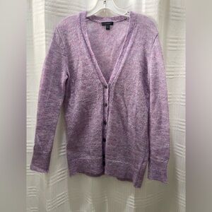 J. Crew purple mohair cardigan sweater
